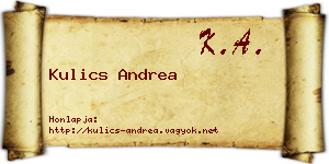 Kulics Andrea névjegykártya